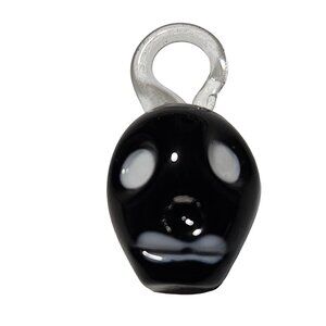 Handmade Glass Black Skull Pendant Charm Halloween Jewelry Necklace Bracelet DIY
